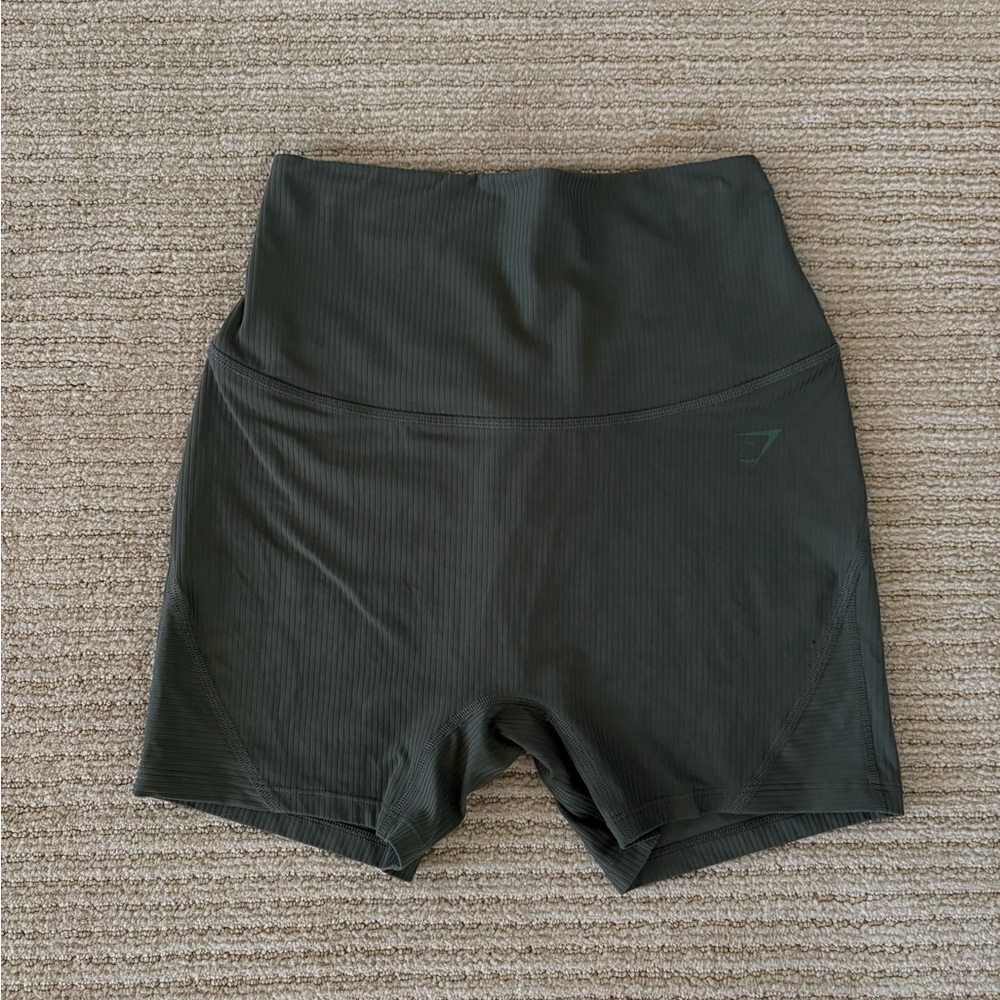 Gymshark High-Waisted Dark Green Shorts